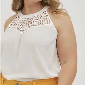 Torrid White Crochet Halter Top